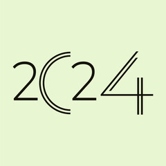 Fototapeta premium Figure 2024 on green background. New Year celebration
