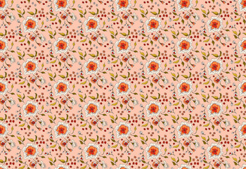 Orange Roses on Peach Seamless Tile