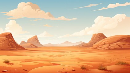 Golden Dunes and Stoic Buttes: A Desert Panorama
