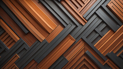 abstract geometric background, abstract simetris paneling pattern 3D paneling decorative ilustration, wood motive, panel wood, wooden, wood panel - obrazy, fototapety, plakaty