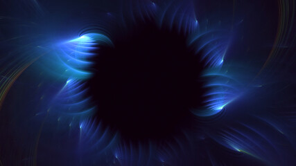 3D rendering abstract blue fractal light background