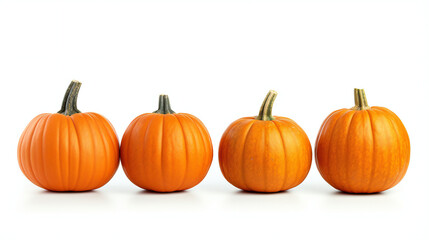 Many Halloween Pumpkins in white background.
Many Halloween Pumpkins in a row isolated on white background
