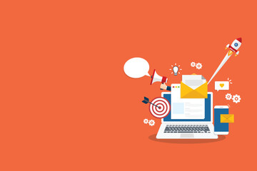 Digital marketing. Marketing campaign, newsletter marketing, online marketing