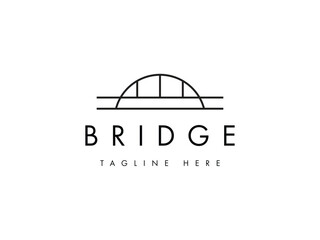 modern line bridge structure logo design