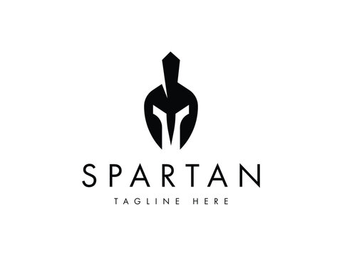 strong and brave spartan logo design