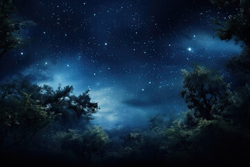 Starry Night Sky with Milky Way View - Generative Ai