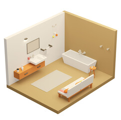 욕실 인테리어 isometric Bathroom interior