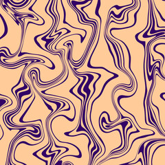 Abstract horizontal background with colorful waves. Trendy vector illustration in style retro 60s, 70s. Pastel colors