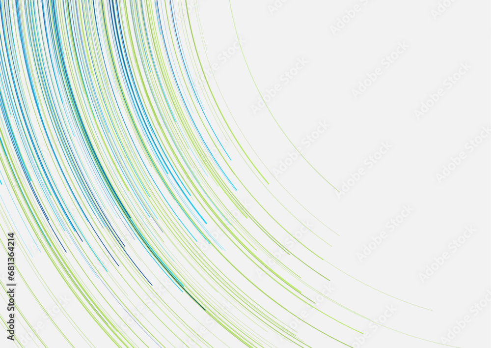 Canvas Prints blue green minimal tech wavy lines abstract futuristic background. vector digital art design