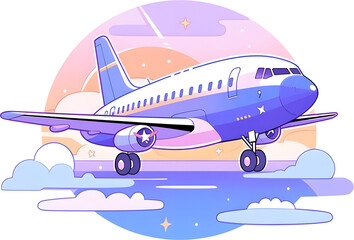 Fototapeta premium icon of airplane on transparent background 