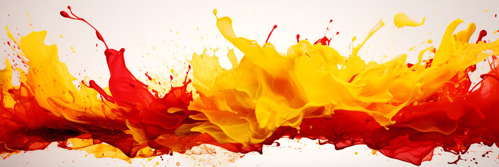 RED AND YELLOW PAINT SPLASHES. legal AI
