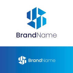Fototapeta premium Letter S Shape Technology Logo Design