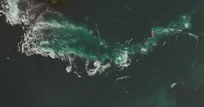 Slow motion footage of the strong water current at Saltstraumen strait