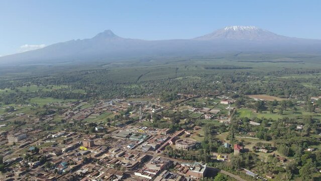 Revealing urban landscape of Loitokitok village at footstep of Mount Kilimanjaro