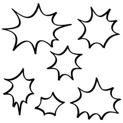 Obraz premium 手書きのフレームのセット 枠 コミック ポップ 