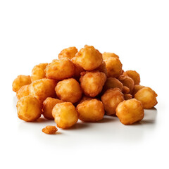 Tater tots on a white background