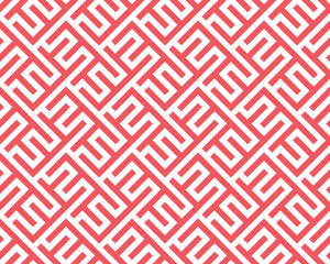Abstract geometric pattern. A seamless vector background. White and pink ornament. Graphic modern pattern. Simple lattice graphic design