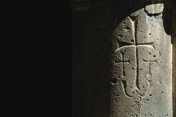 Obraz premium Cross on the wall of church.