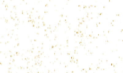 Abstract luxury golden confetti glitter and zigzag ribbon falling down on transparent background. Holyday, festive and celebration background.