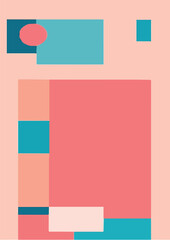 Fototapeta premium Illustration of parallelograms on a pink rose background.