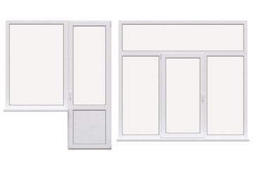 windows in the interior isolated on transparent background, 3D illustration, cg render