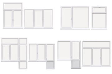 windows in the interior isolated on transparent background, 3D illustration, cg render - 681372661