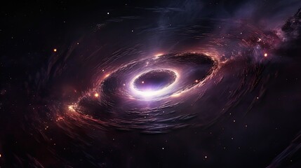 Obraz premium Black hole over starfield in outer space abstract space