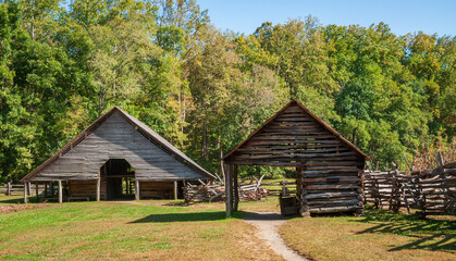 The Mountain Farm Museum and Mingus Mill at Great Smoky Mountains National Park