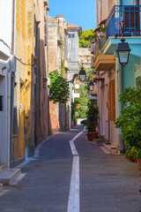 Fototapeta na wymiar street in the old town of Rethymno, Crete, Greece