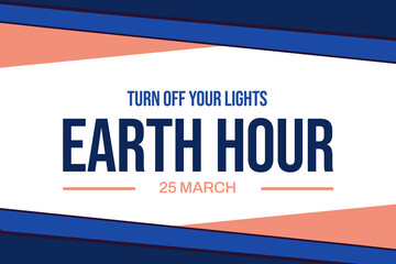 Earth Hour wallpaper with traditional border design and typography on the center. Earth Hour background on the white backdrop