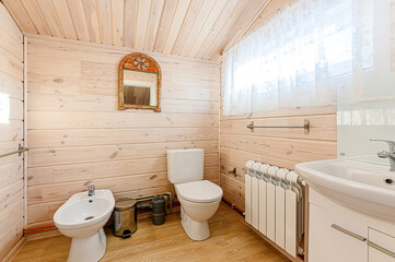 interior apartment room bathroom, sink, decorative elements, toilet