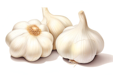 Garlic white background