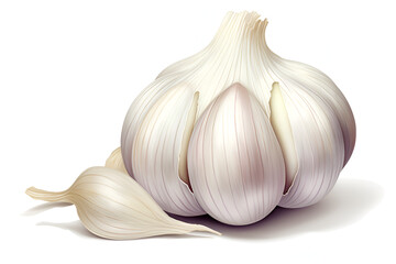 Garlic white background