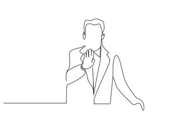 confident ceo manager businessman doing stop negative stop sign businesslife line art design