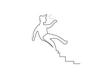 human person stairs fall dangerous line art design