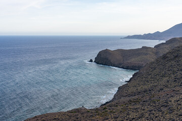 View from Mirador Amatista in Cabo de Gata in Almeria (Spain)
