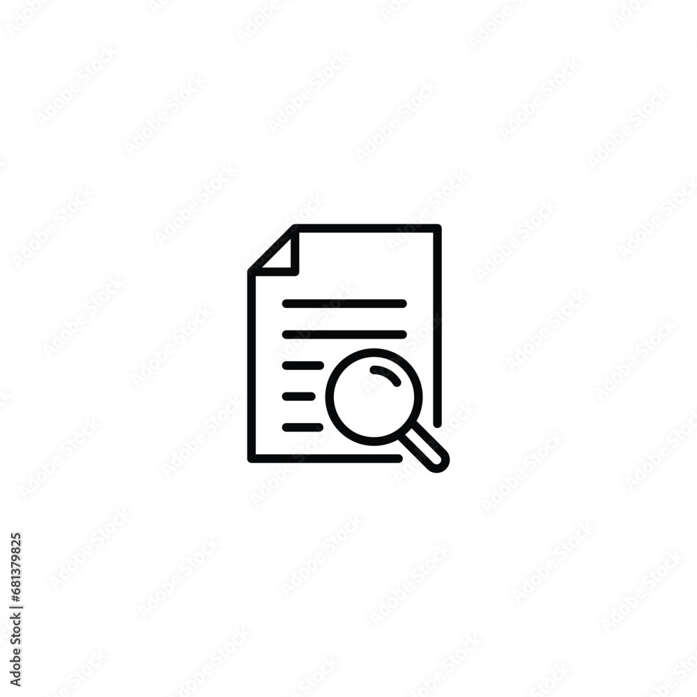 Poster document search icon vector for web