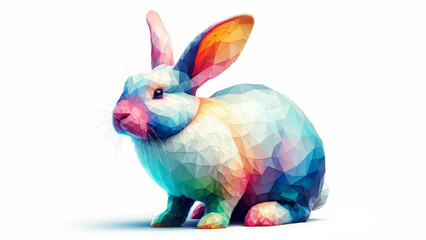 Colorful Polygonal Rabbit. Type C - Generated by AI