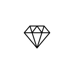Diamond icon, jewel sign vector