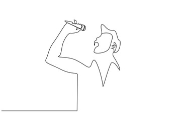 man male person microphone singing portrait line art design