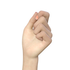 パーツモデル  軽く握った女性の手の3Dイラスト素材