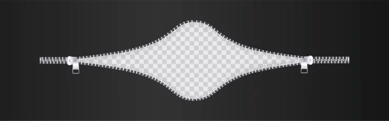 Fotobehang zipper vector illustration, concept of opening or closing a banner using a zipper © B_1_3