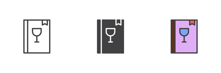 Beverages menu different style icon set