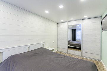 interior apartment room bedroom with bed