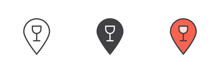 Bar location different style icon set
