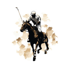 Fototapeta premium Silhouette of a polo player