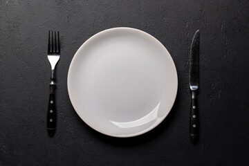 Mockup for a delicious meal. Empty plate on a table
