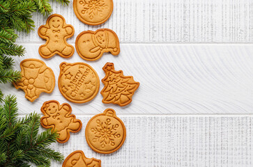 Diverse Christmas gingerbread cookies, festive sweetness