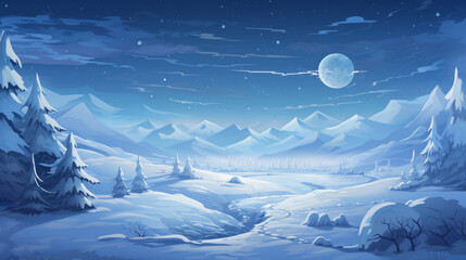 A beautiful drawing of a snowy winter