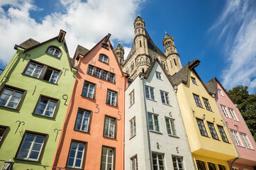 Fototapeta na wymiar Medieval houses in Cologne, Germany